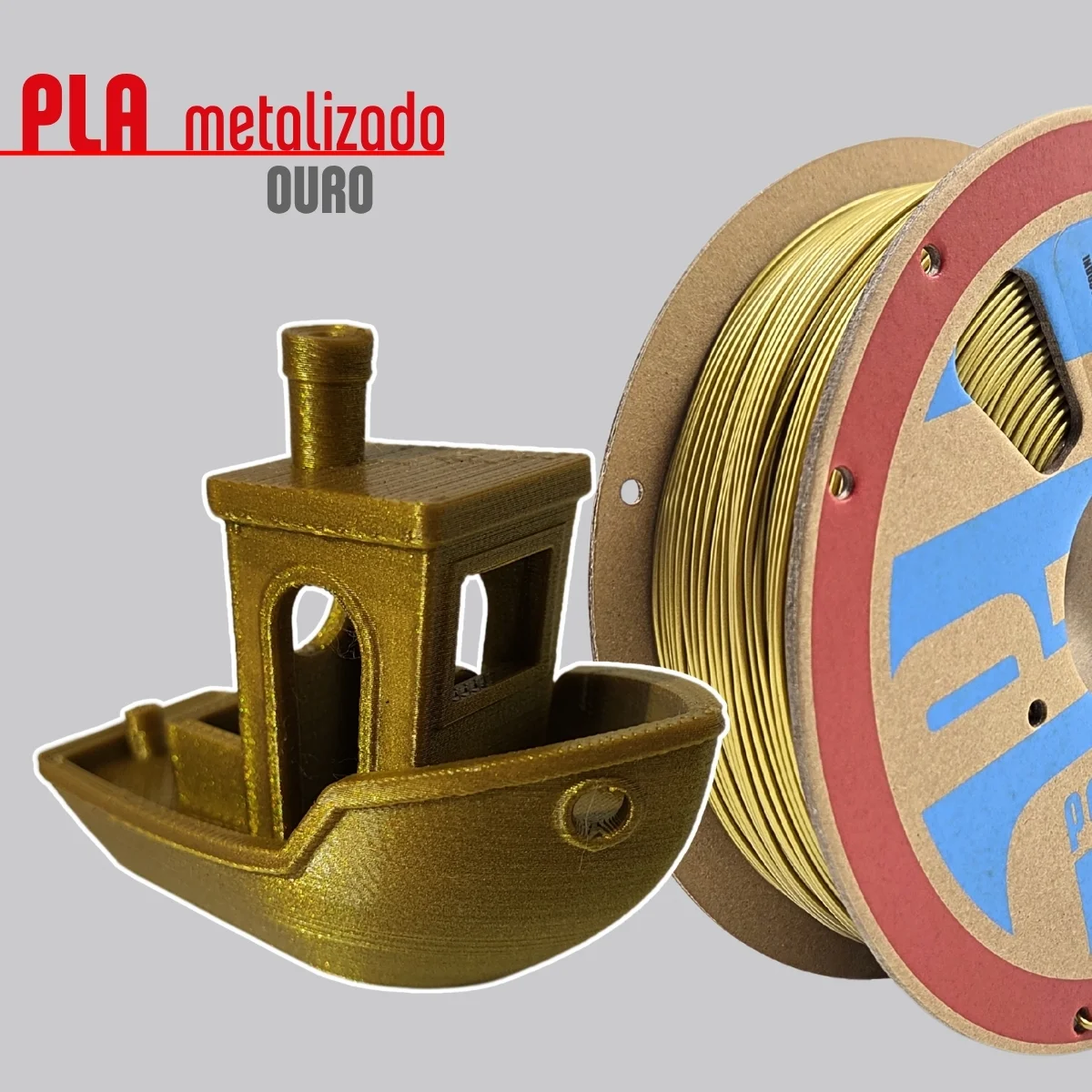 Filamento PLA Metal Ouro 1,75mm 1Kg PrintaLot