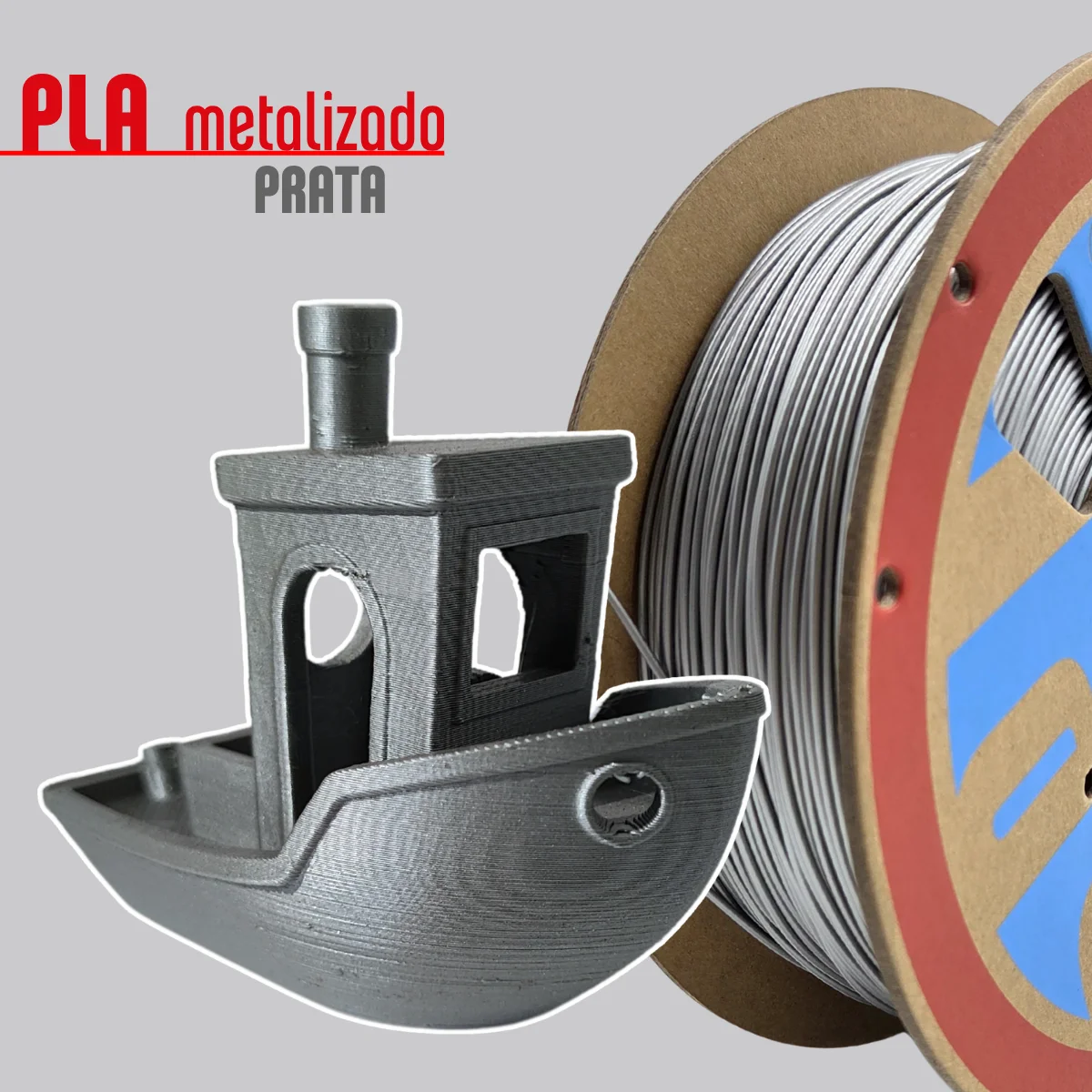 Filamento PLA METAL PRATA 1,75mm 1Kg PrintaLot